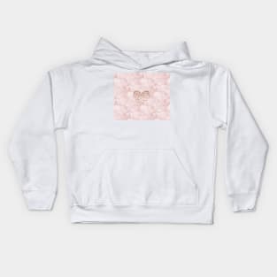 Rose gold - heart Kids Hoodie